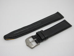 New Tag Heuer 17mm Black Leather Strap Steel Buckle