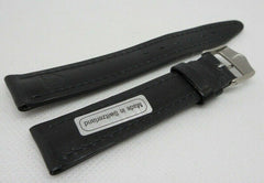 New Tag Heuer 18mm Black Leather Strap OEM Stainless Steel Buckle