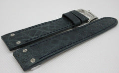 New Giuliano Mazzuoli Manometro 18mm Blue Leather Strap Stainless Steel Buckle